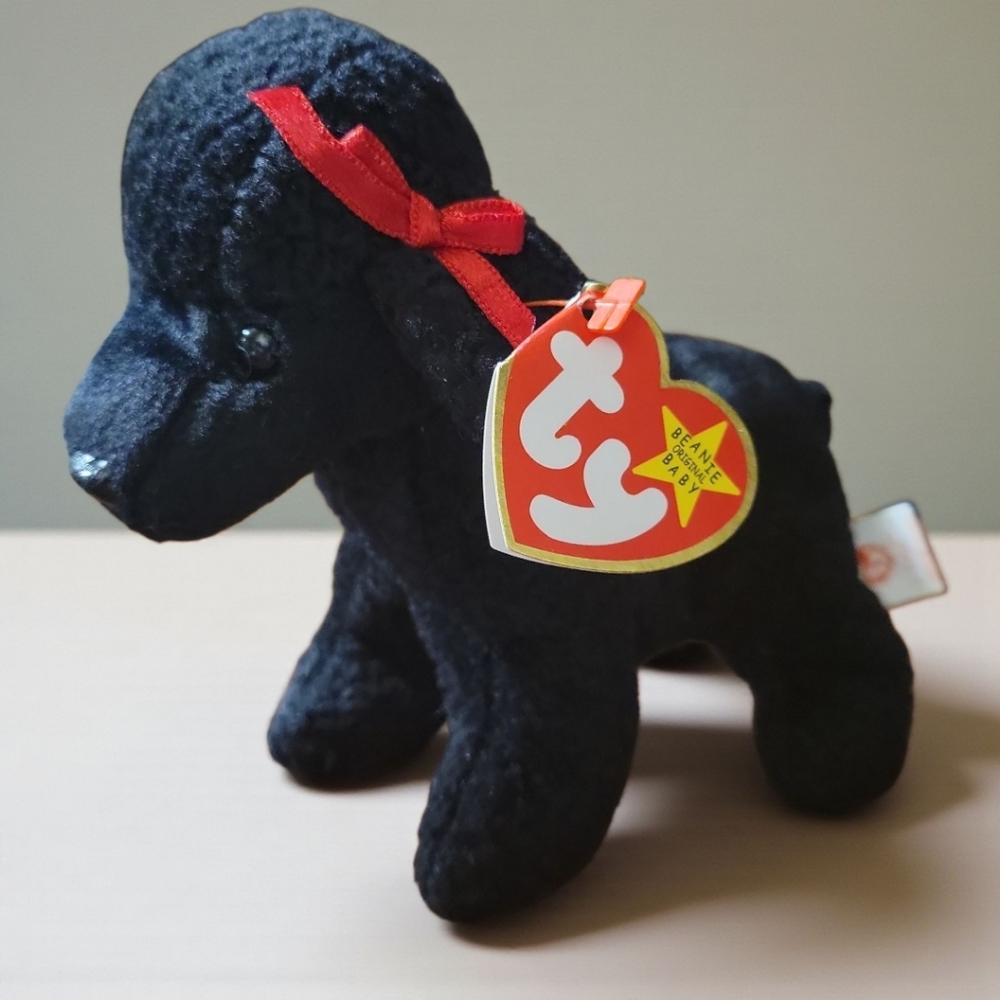 Vtg 97/98 Ty Beanie Baby GIGI Black Poodle Dog Plush Stuffed Animal Toy Rare